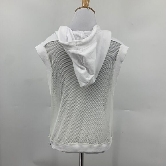 Fabletics Hoodie Womens L Large White Mesh Panel Terry Sudadera Sirena Pullover - Picture 6 of 15